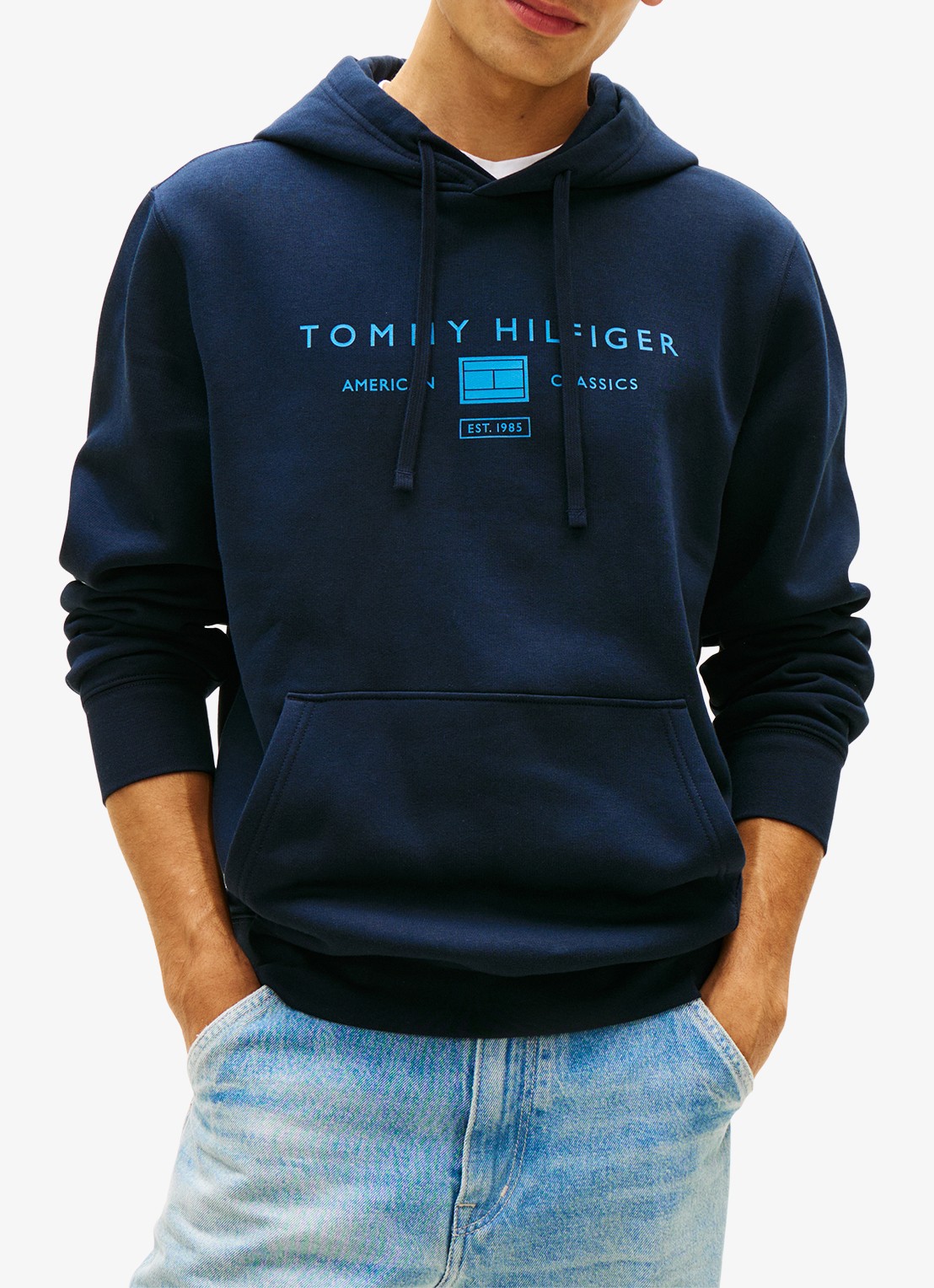 Tommy Hilfiger Hoodie met logo - detail 4 donkerblauw