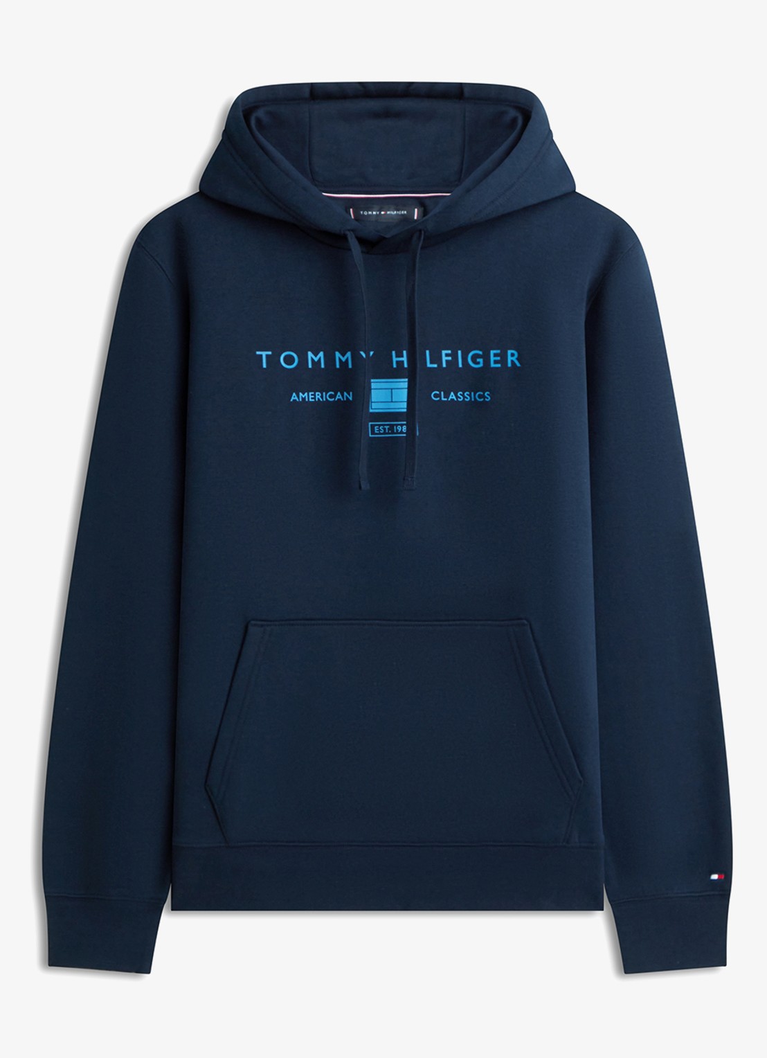 Tommy Hilfiger Hoodie met logo - voorkant donkerblauw