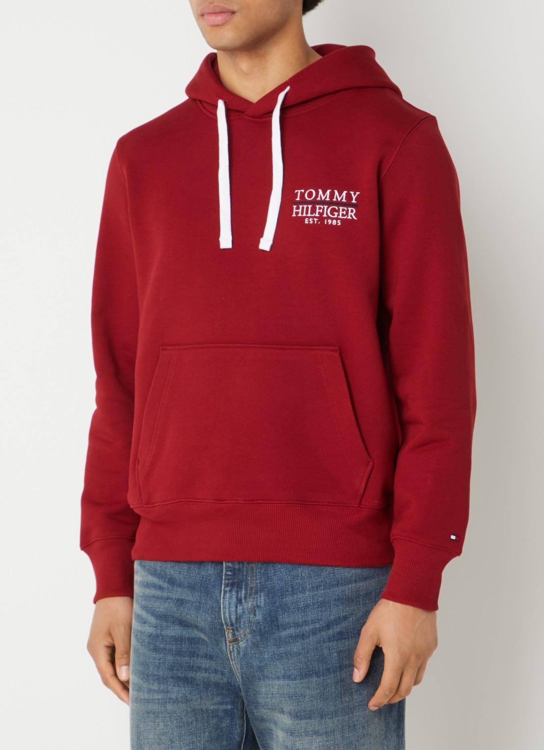 Tommy Hilfiger Hoodie met logo - achterkant cranberryrood