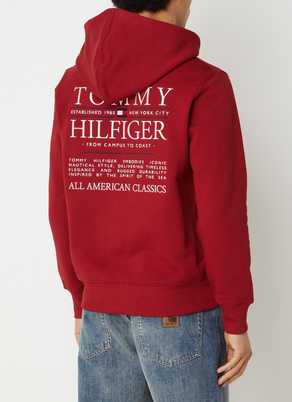 Tommy Hilfiger Hoodie met logo - detail 2 cranberryrood