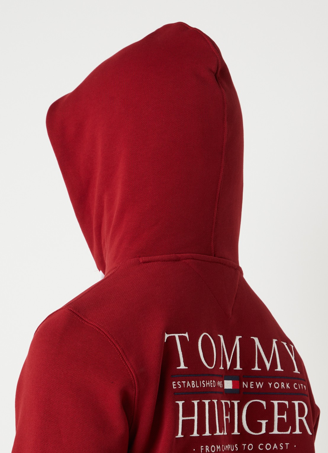 Tommy Hilfiger Hoodie met logo - detail 3 cranberryrood