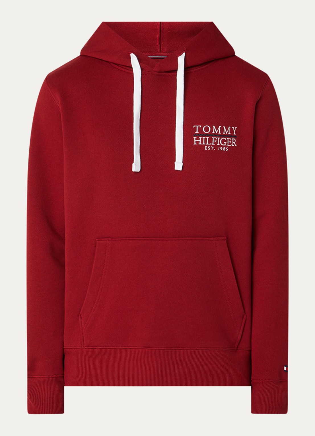 Tommy Hilfiger Hoodie met logo - voorkant 4 cranberryrood