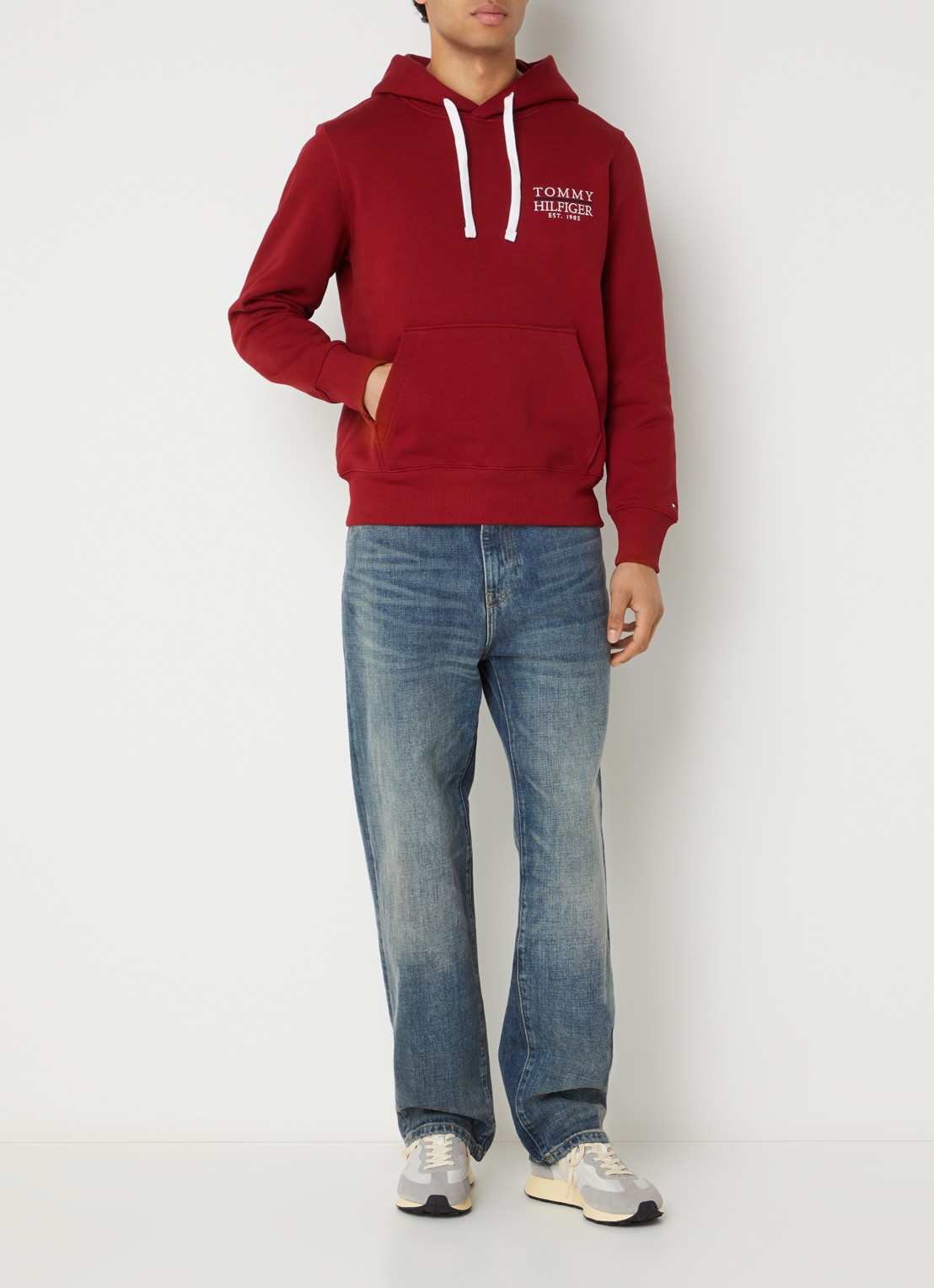 Tommy Hilfiger Hoodie met logo - voorkant 5 cranberryrood
