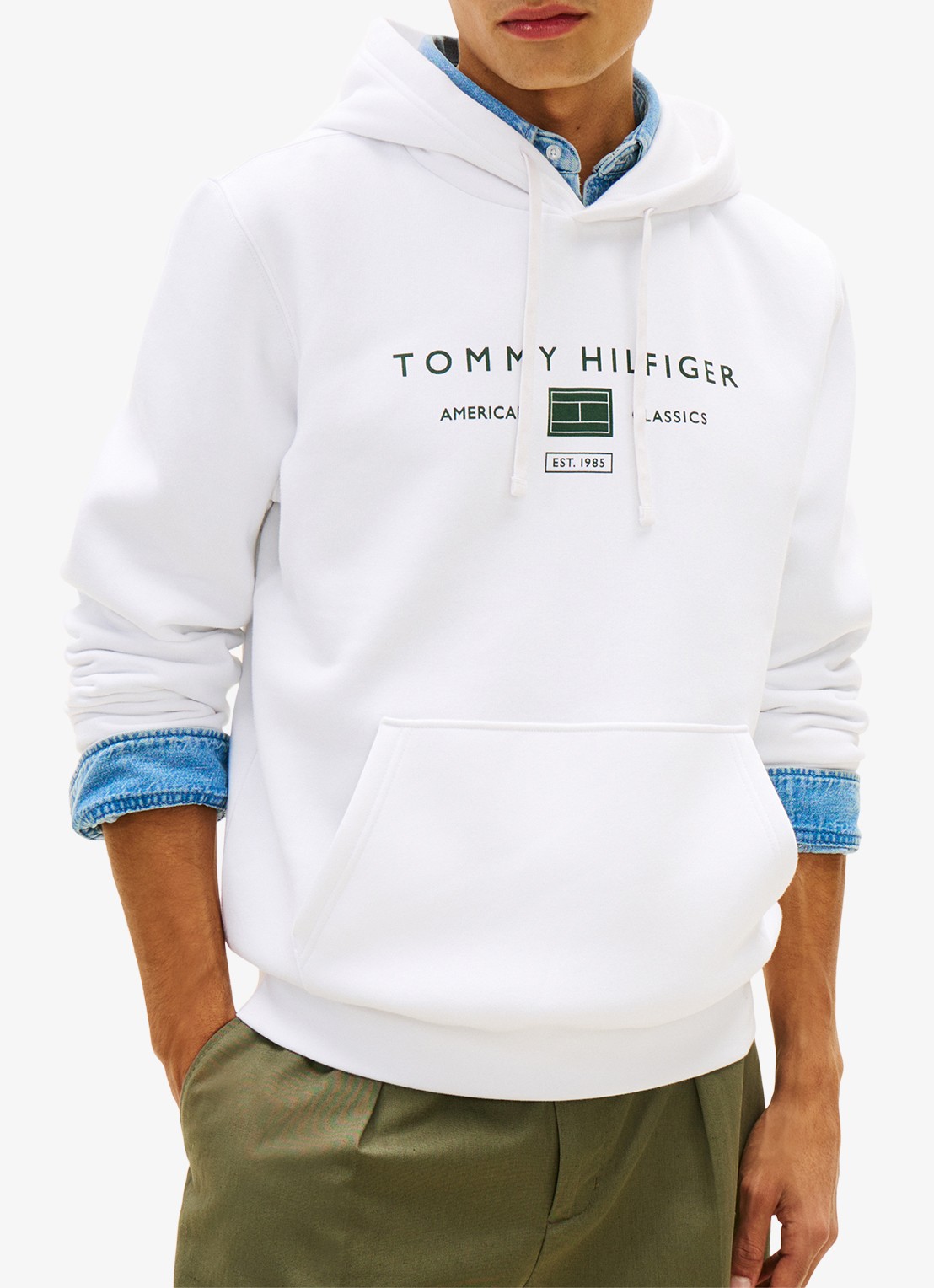 Tommy Hilfiger Hoodie met logo - detail 4 wit