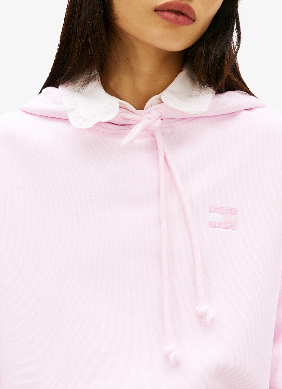 Tommy Hilfiger Hoodie met logoborduring - detail 2 lichtroze