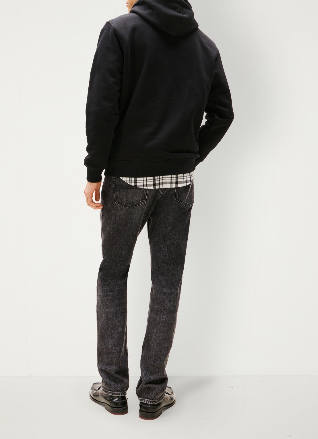 Tommy Hilfiger Hoodie met logoborduring - achterkant zwart