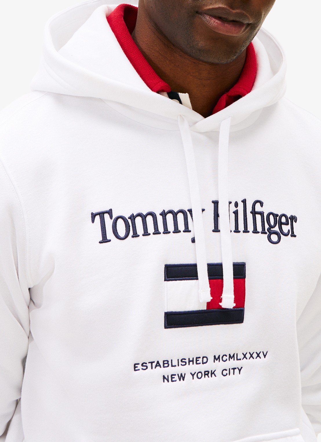 Tommy Hilfiger Hoodie met logoborduring - detail 2 wit