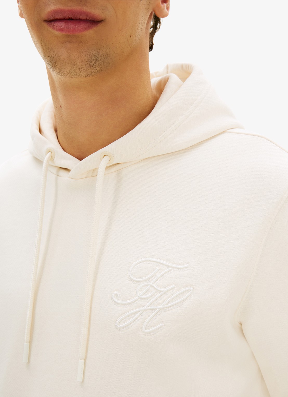 Tommy Hilfiger Hoodie met logoborduring - detail 3 gebroken wit