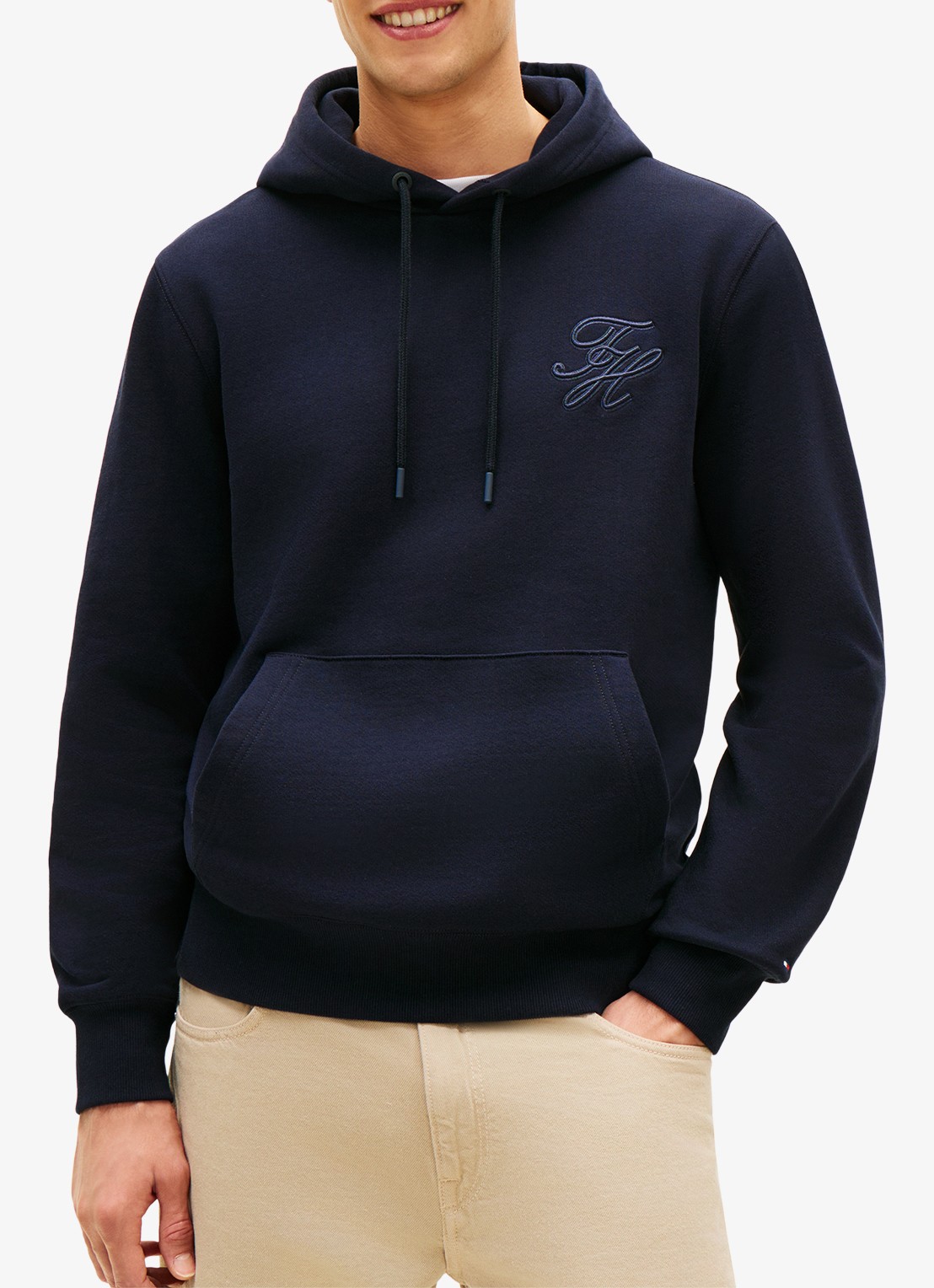 Tommy Hilfiger Hoodie met logoborduring - detail 4 donkerblauw