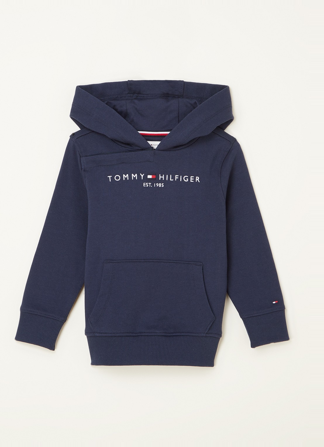 Tommy Hilfiger Hoodie met logoborduring - voorkant 4 donkerblauw