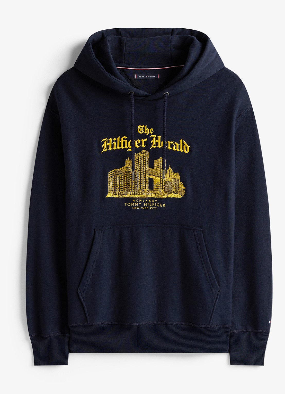 Tommy Hilfiger Hoodie met logoprint - voorkant donkerblauw