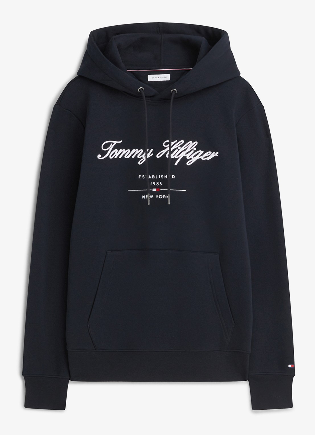 Tommy Hilfiger Hoodie met logoprint - voorkant donkerblauw
