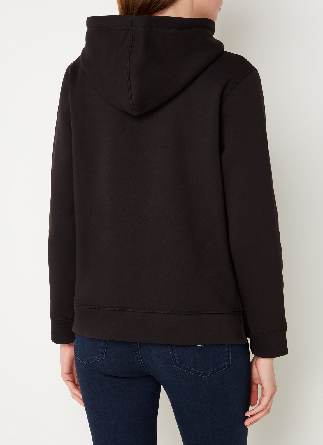 Tommy Hilfiger Hoodie van fleece met logoborduring - achterkant 3 zwart