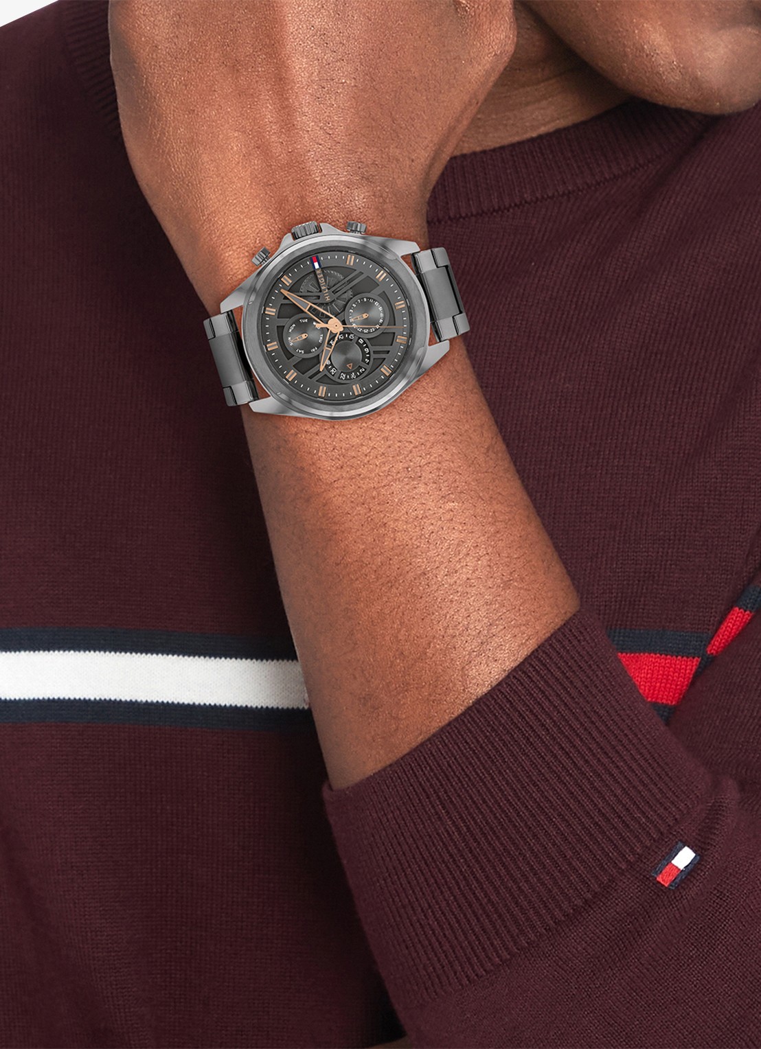 Tommy Hilfiger Horloge TH1710657   - voorkant 2 grijs