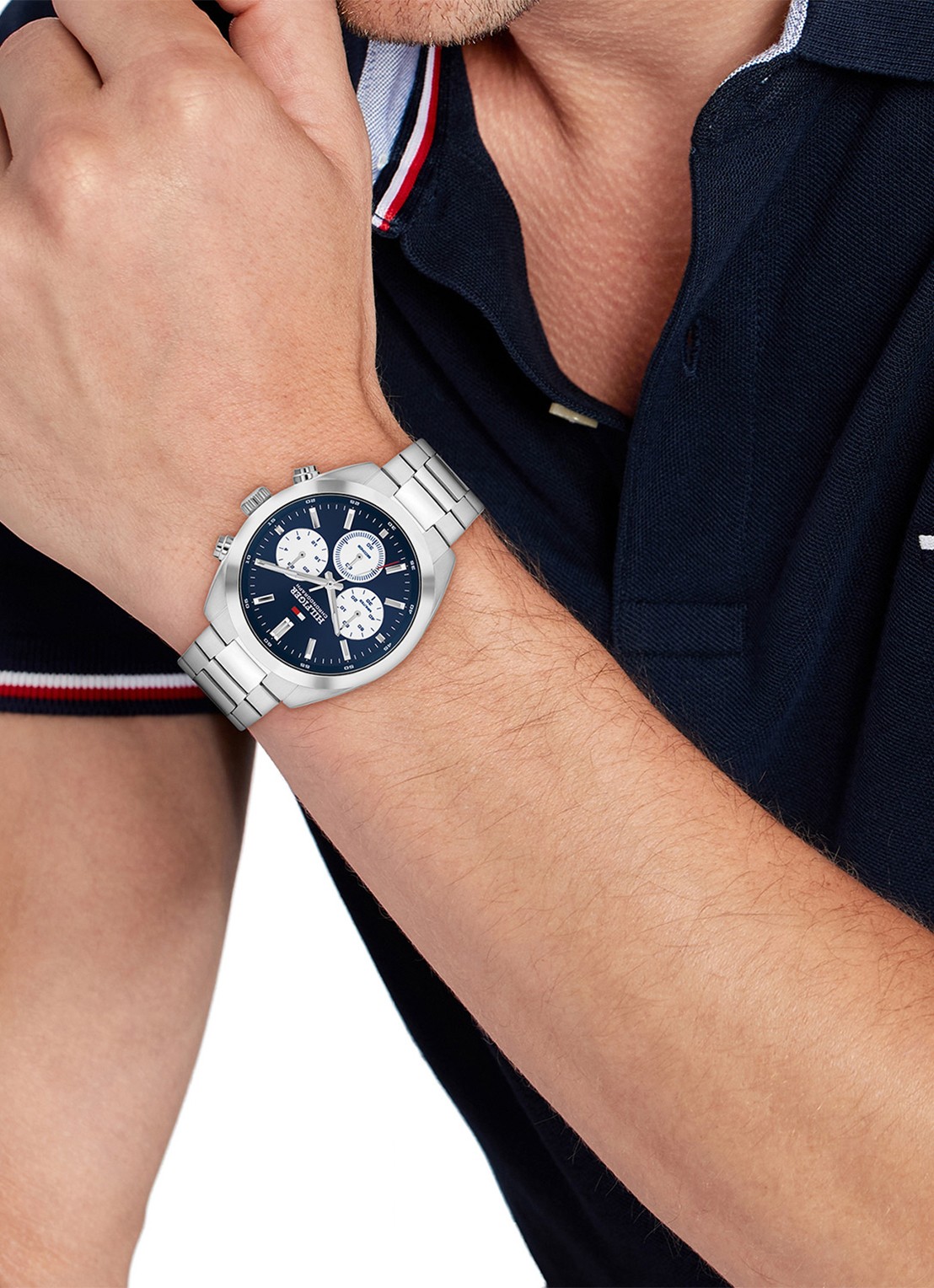 Tommy Hilfiger Horloge TH1710722   - voorkant 4 zilver