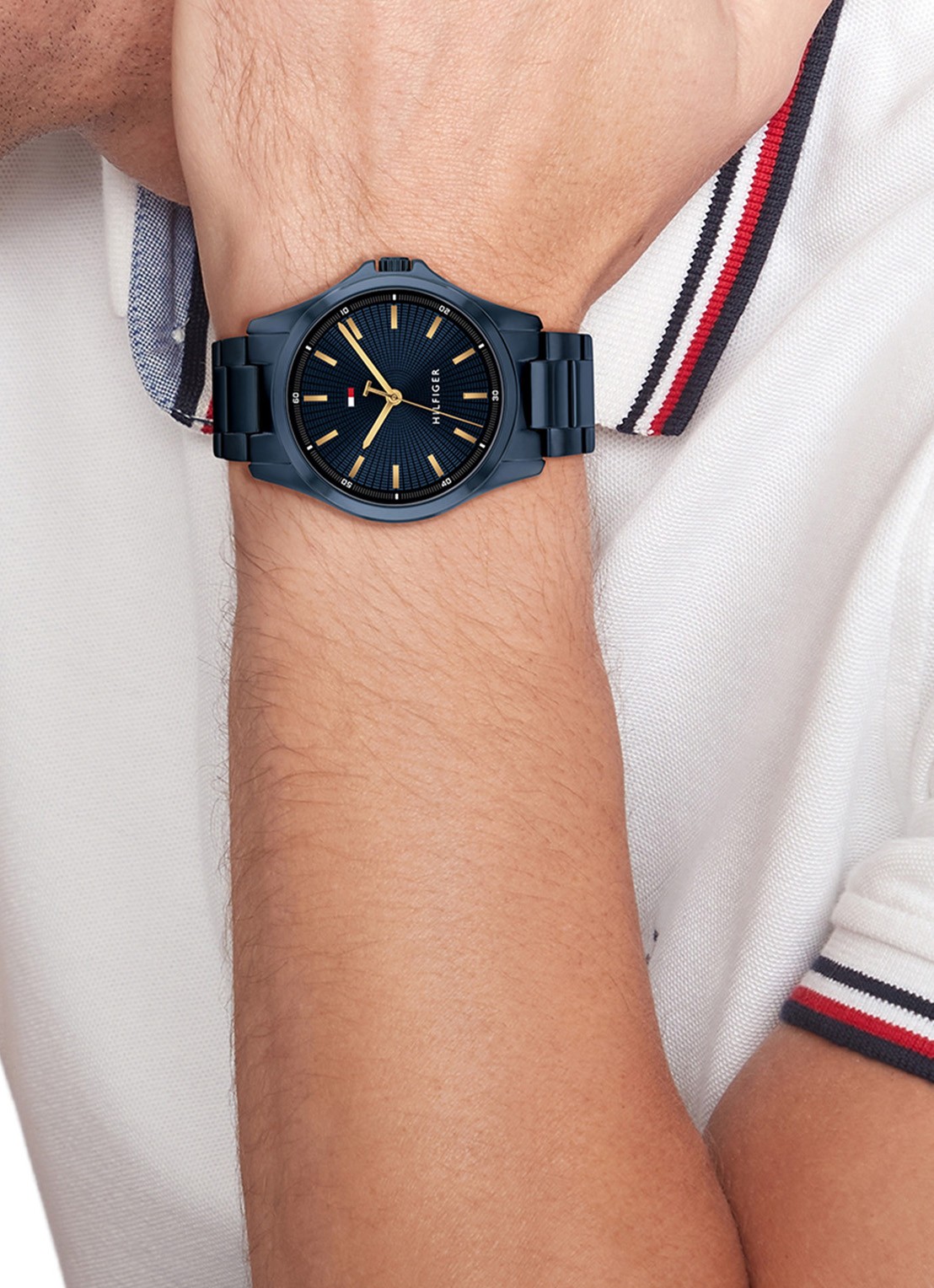 Tommy Hilfiger Horloge TH1710742 - voorkant 2 blauw