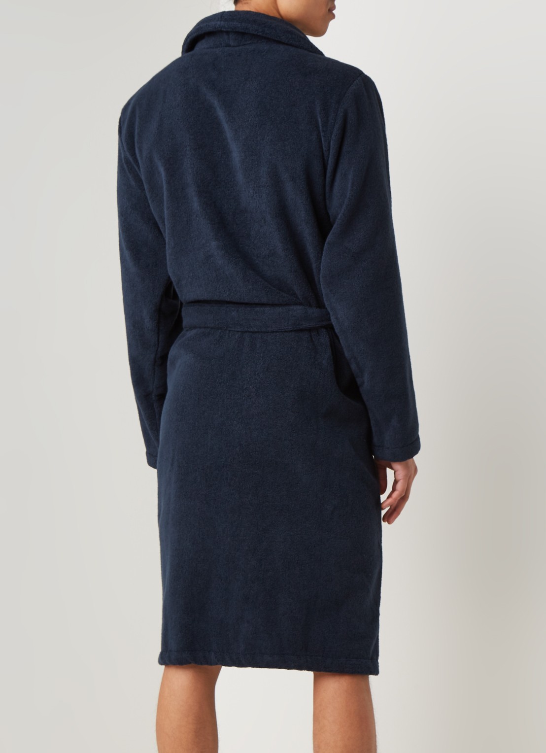 Tommy Hilfiger Icon badjas van katoen - achterkant 4 donkerblauw