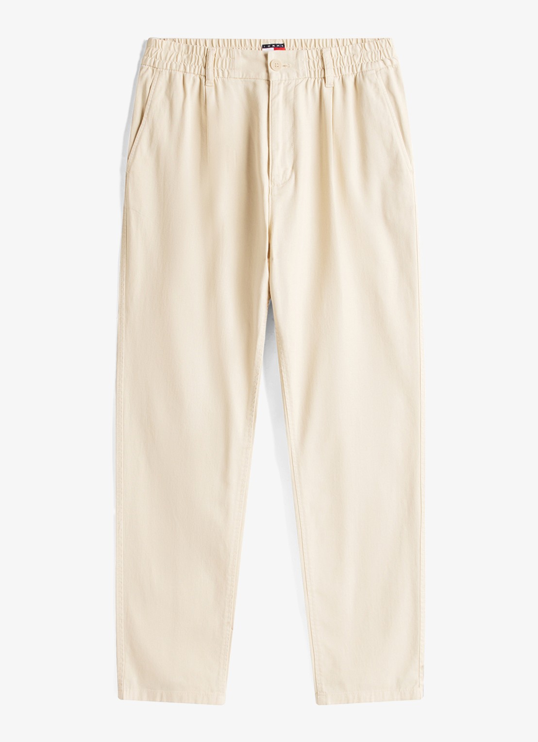 Tommy Hilfiger Isaac relaxed fit chino met steekzakken - voorkant beige