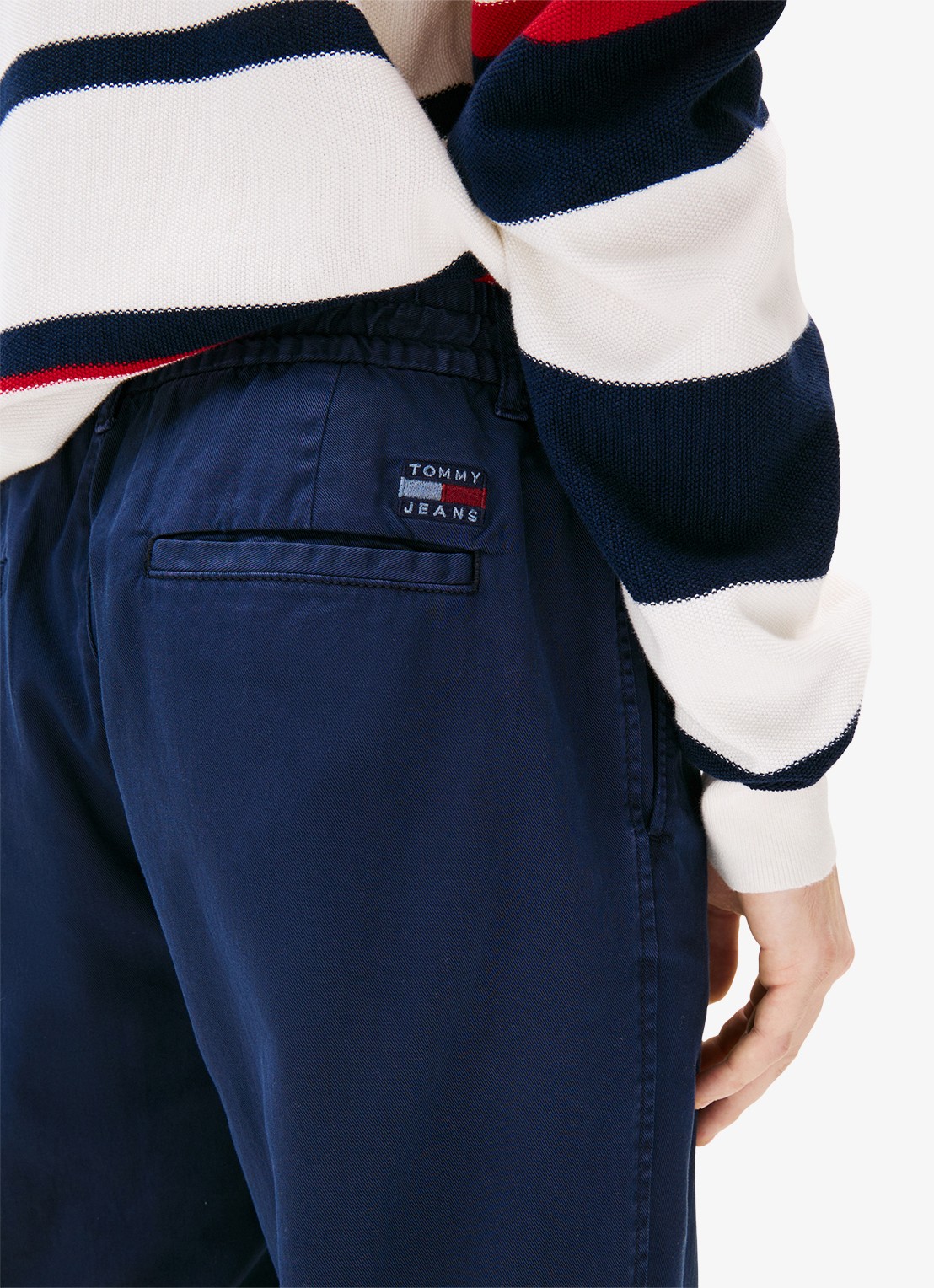 Tommy Hilfiger Isaac relaxed fit chino met steekzakken - detail 4 donkerblauw