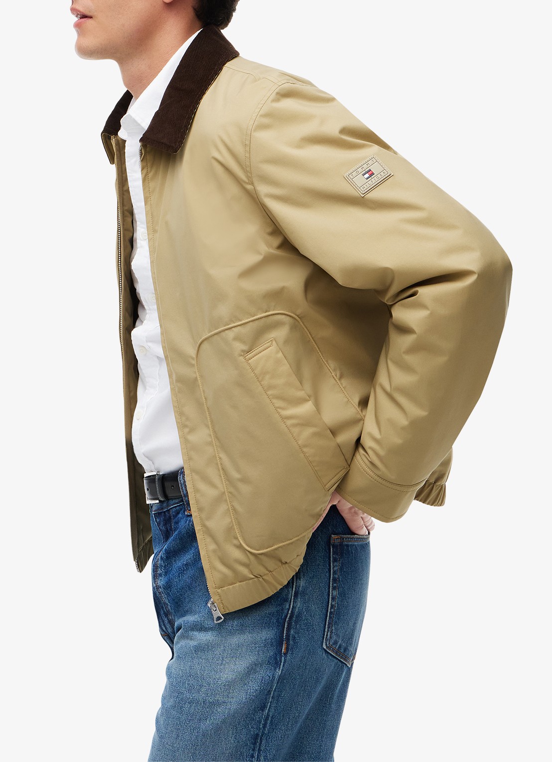 Tommy Hilfiger  Ivy jas met details van corduroy  - detail 7 khaki