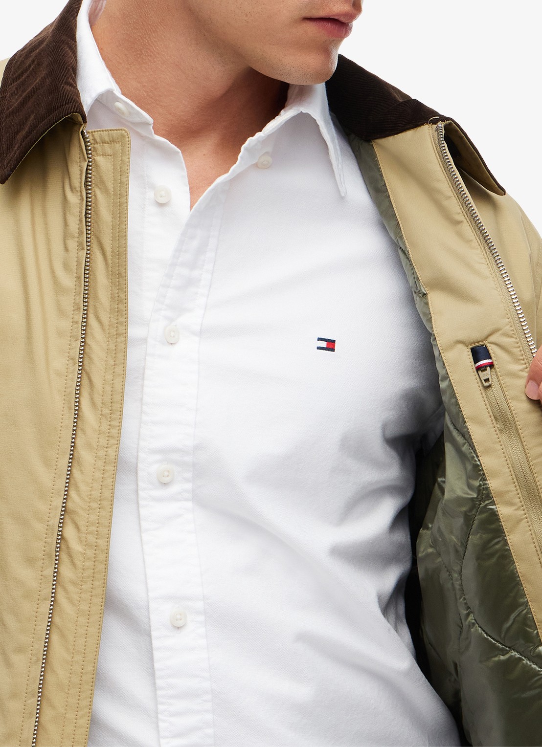 Tommy Hilfiger  Ivy jas met details van corduroy  - detail 8 khaki