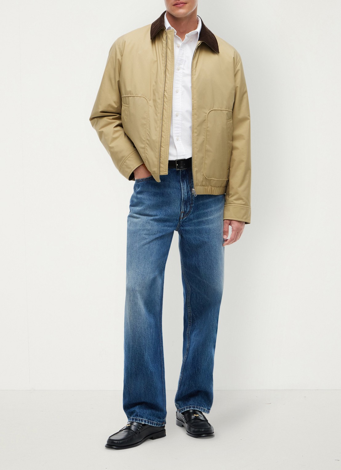 Tommy Hilfiger  Ivy jas met details van corduroy  - voorkant 4 khaki