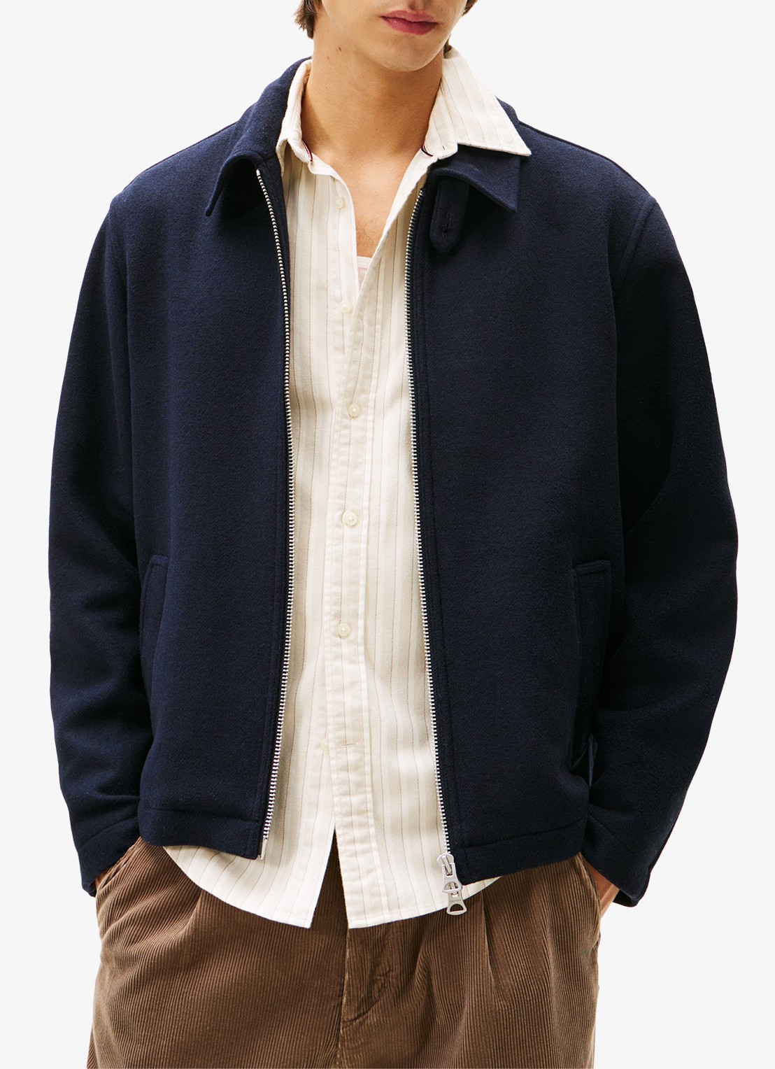 Tommy Hilfiger Jack in wolbend met steekzakken - detail 4 donkerblauw