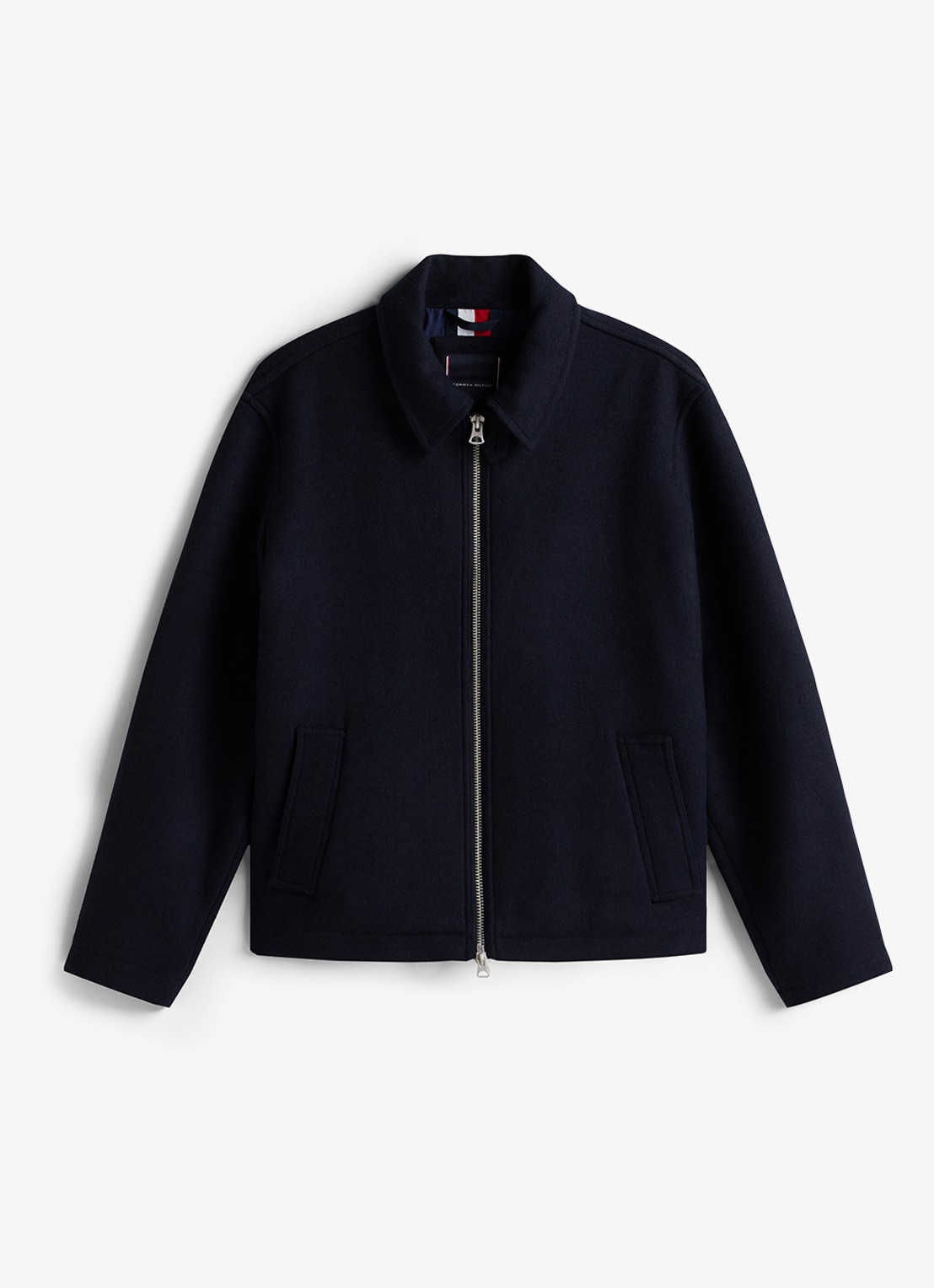 Tommy Hilfiger Jack in wolbend met steekzakken - voorkant 2 donkerblauw