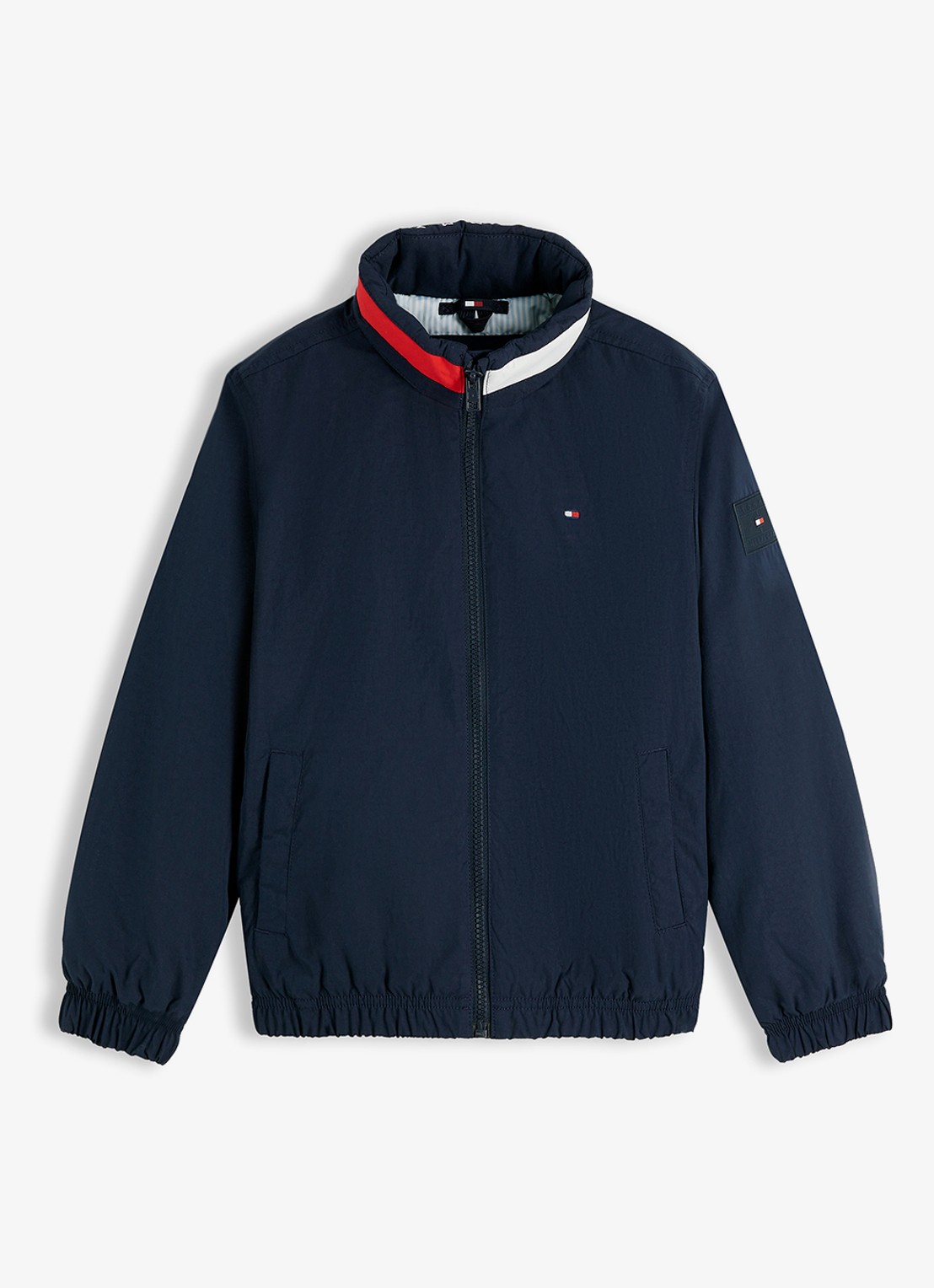 Tommy Hilfiger Jack met logo en steekzakken - voorkant dark night navy-c1g