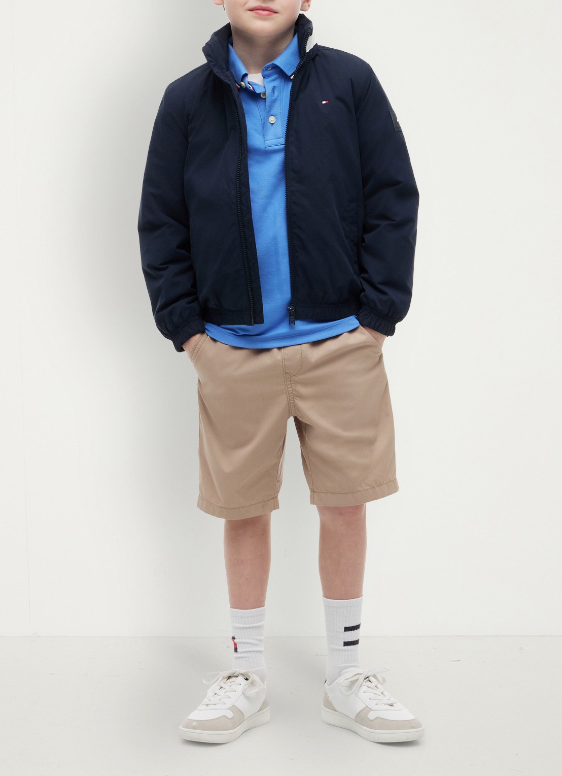 Tommy Hilfiger Jack met logo en steekzakken - voorkant 2 dark night navy-c1g