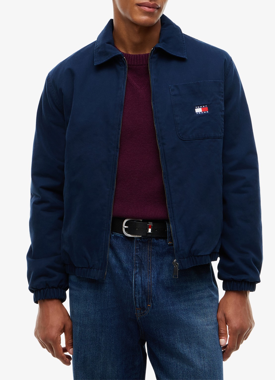 Tommy Hilfiger Jack met logoborduring - detail donkerblauw