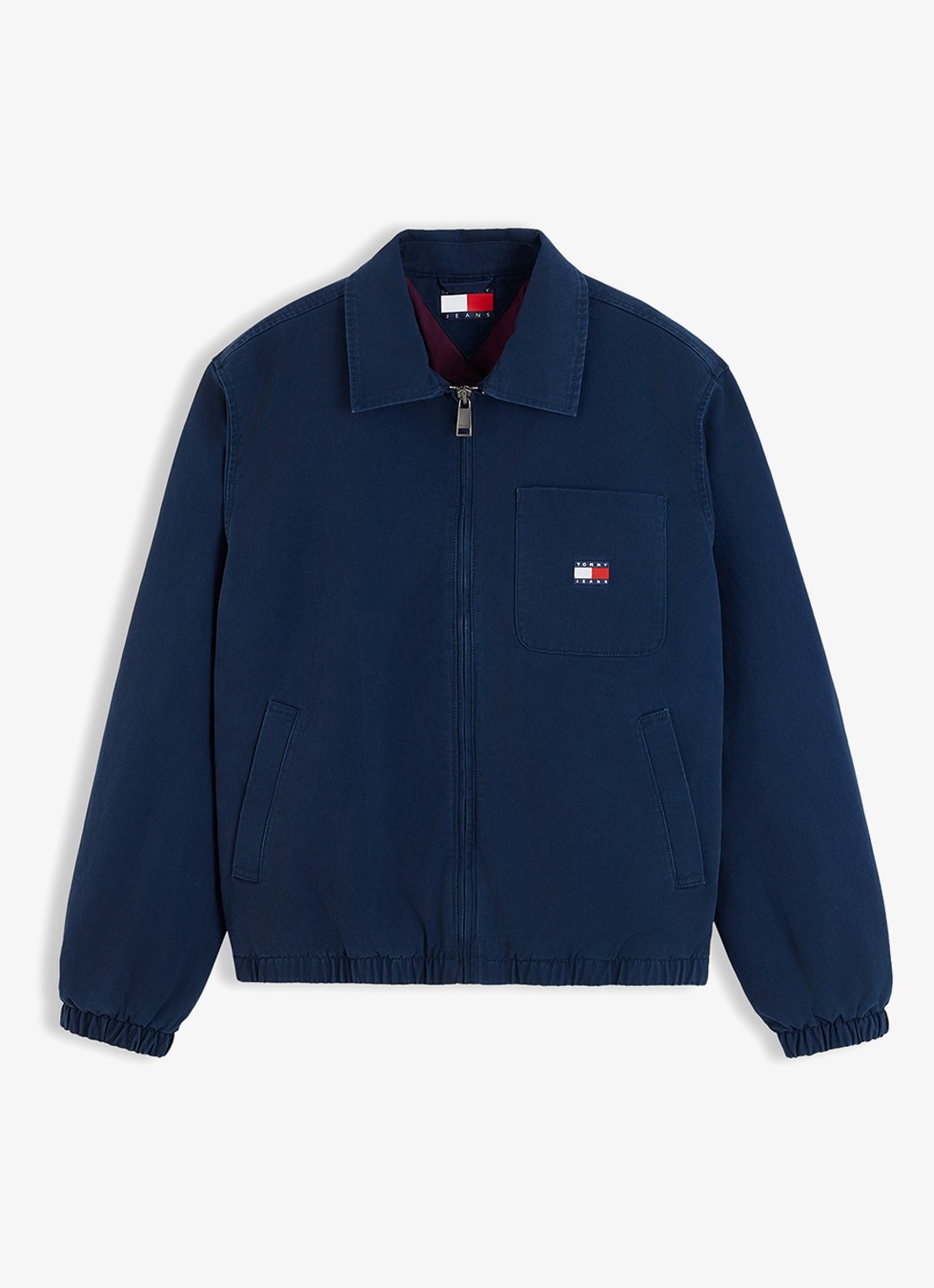 Tommy Hilfiger Jack met logoborduring - voorkant 3 donkerblauw