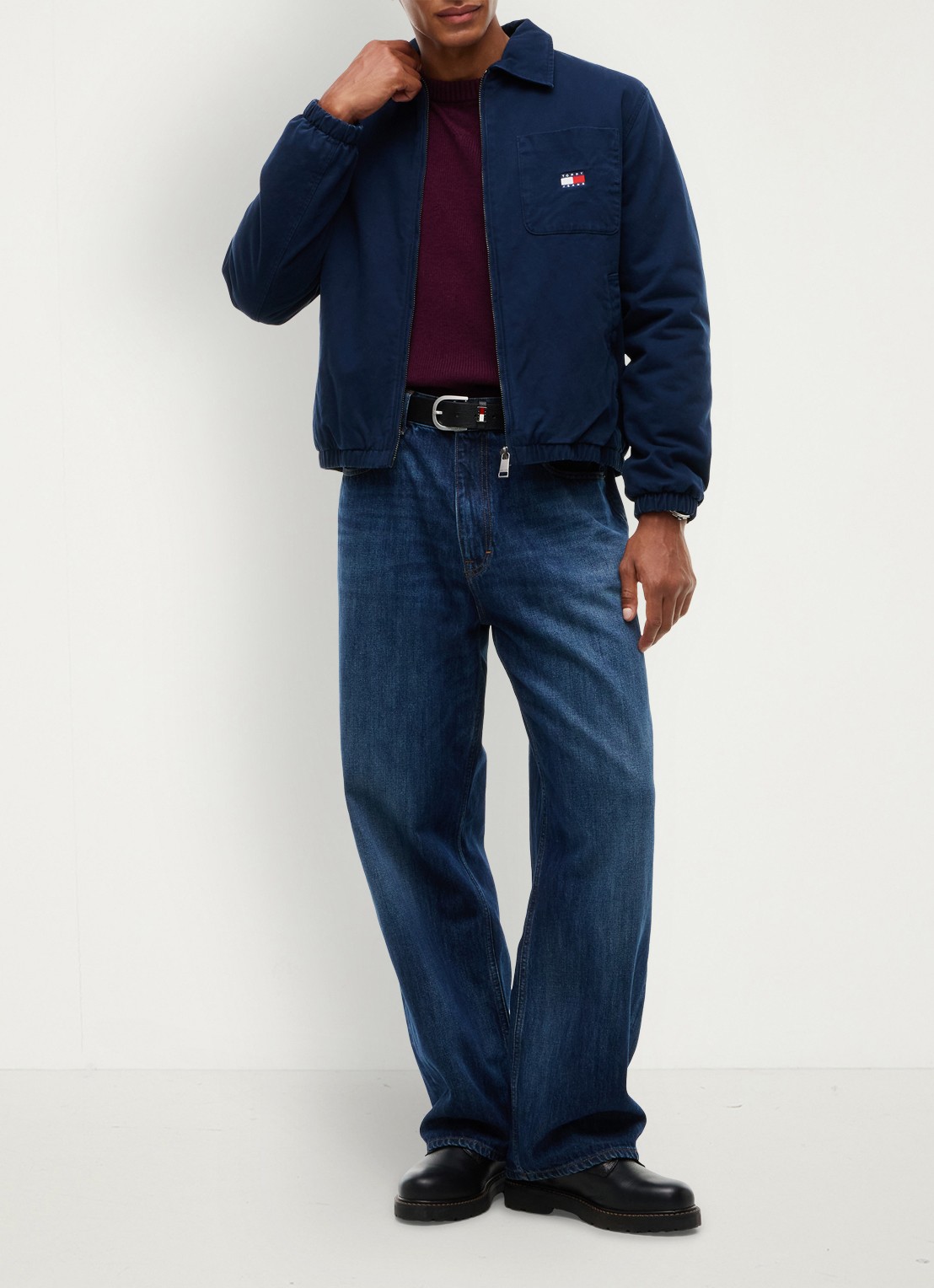 Tommy Hilfiger Jack met logoborduring - voorkant 4 donkerblauw