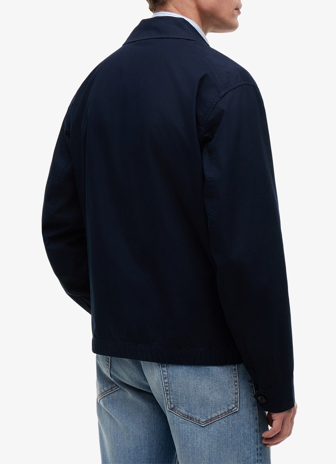 Tommy Hilfiger Jack met logoborduring - achterkant donkerblauw