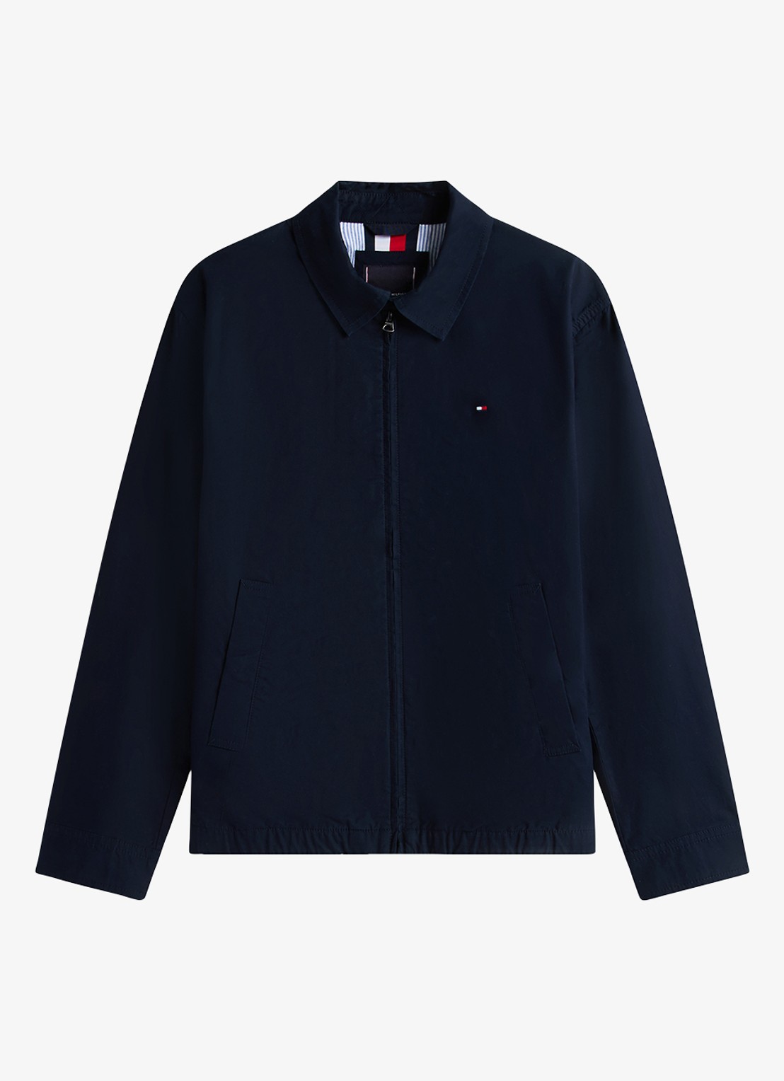 Tommy Hilfiger Jack met logoborduring - voorkant 2 donkerblauw