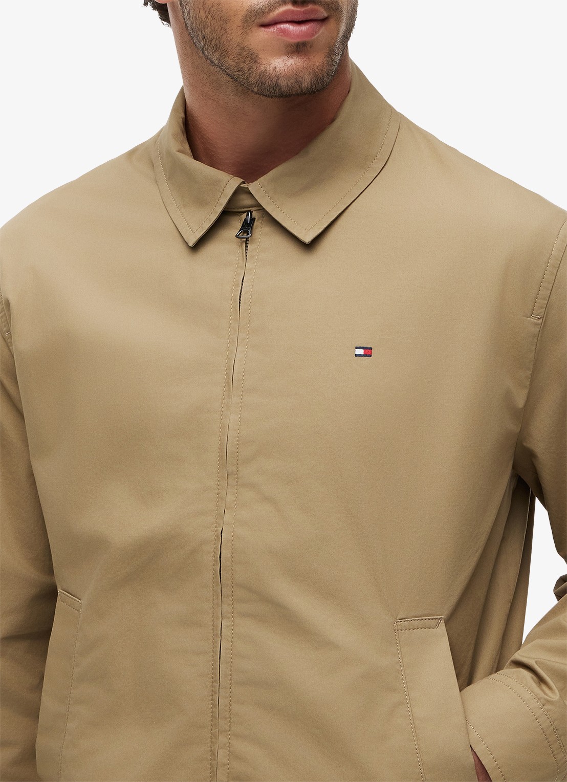 Tommy Hilfiger Jack met logoborduring - detail 3 beige