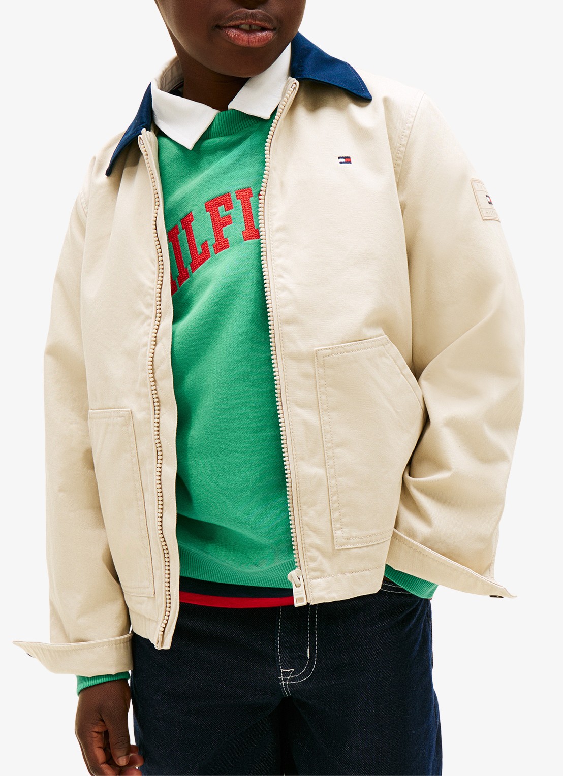 Tommy Hilfiger Jack met logoborduring - detail 2 beige