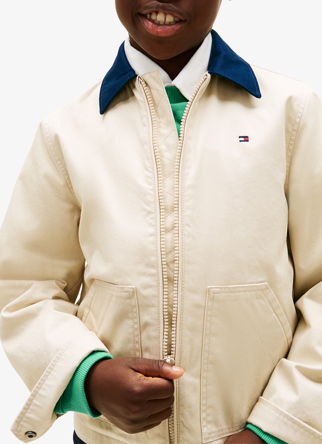Tommy Hilfiger Jack met logoborduring - detail 3 beige