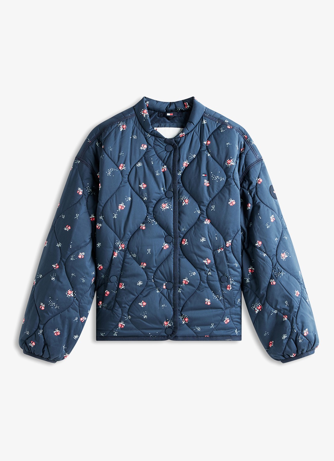 Tommy Hilfiger Jack met quilt patroon en steekzakken - voorkant 2 donkerblauw