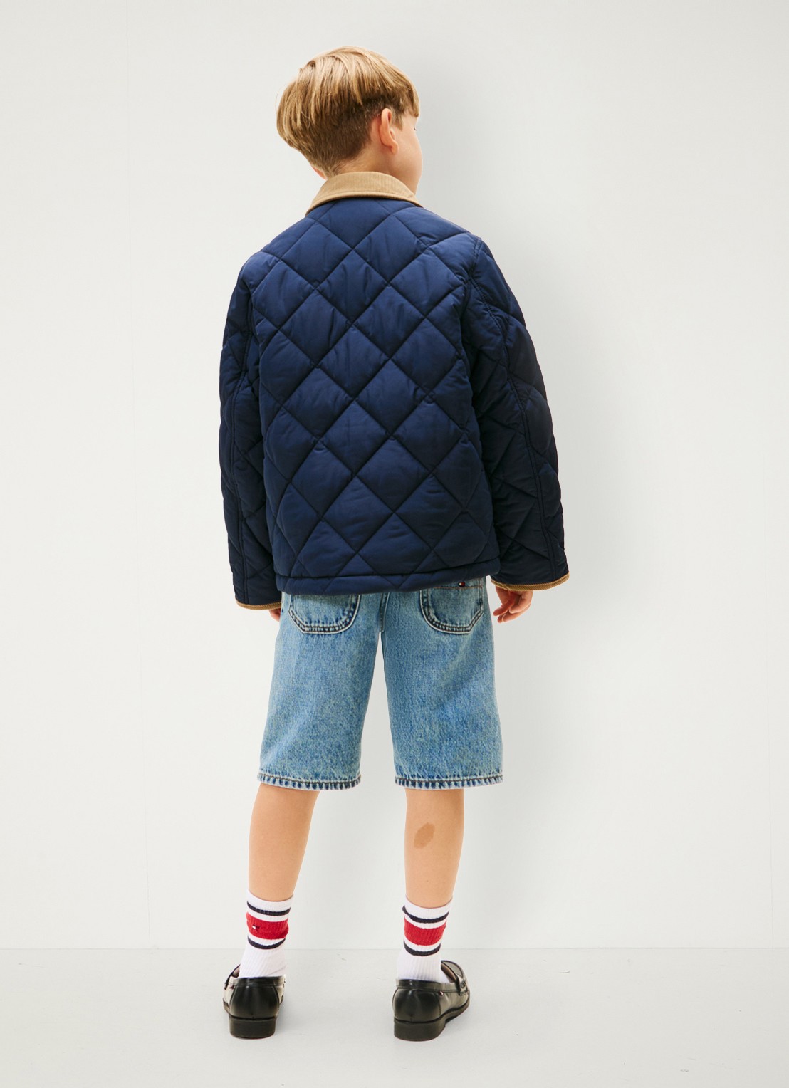 Tommy Hilfiger Jack met quilt patroon - achterkant 4 blauw