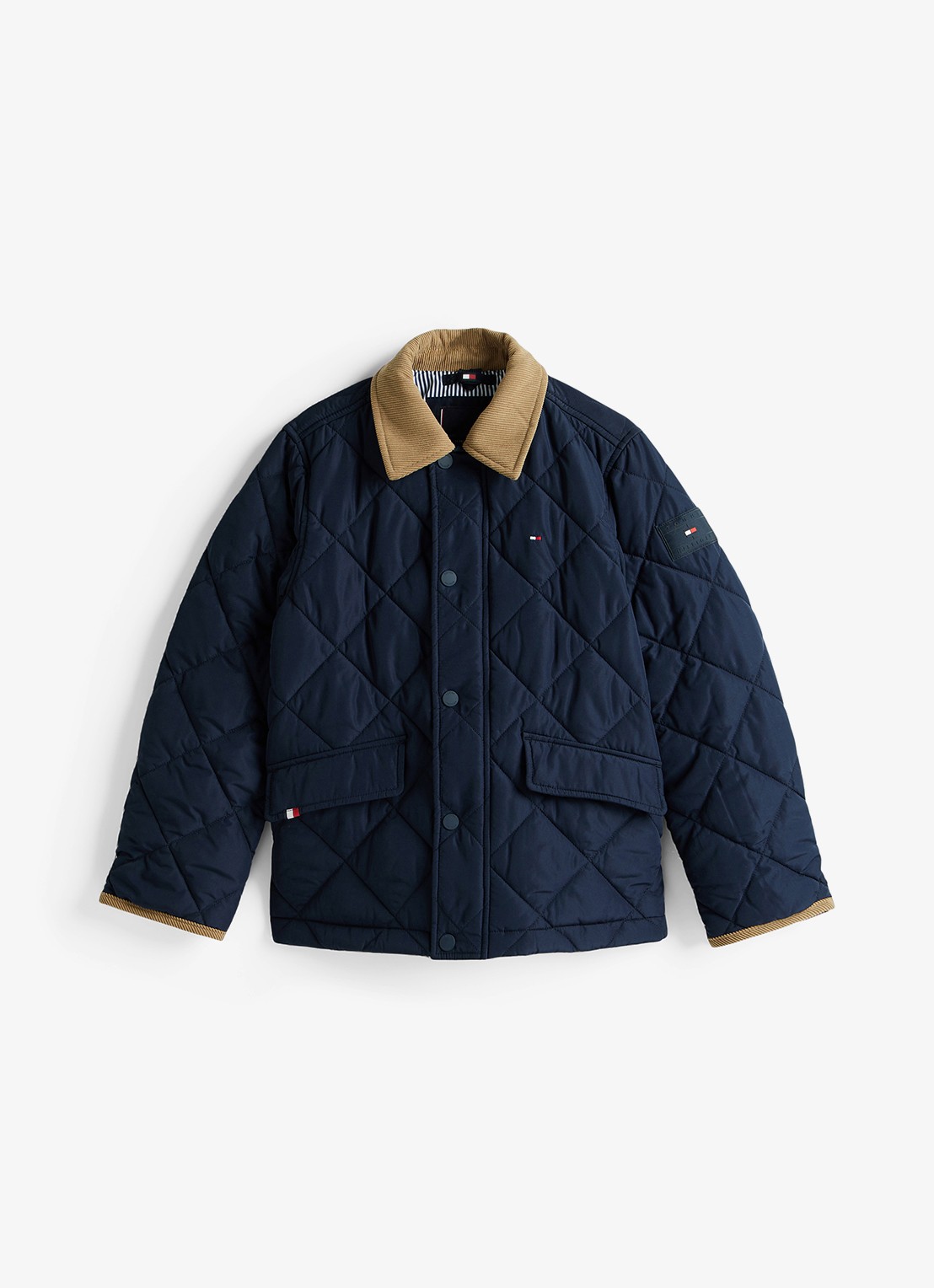 Tommy Hilfiger Jack met quilt patroon - voorkant 5 blauw