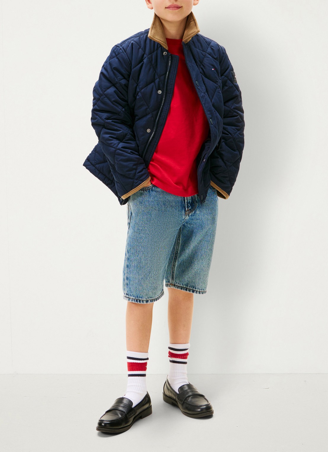 Tommy Hilfiger Jack met quilt patroon - voorkant 6 blauw