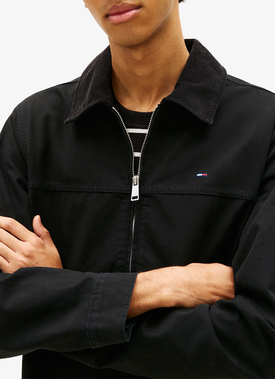 Tommy Hilfiger Jack met steekzakken en logoborduring - detail 5 zwart