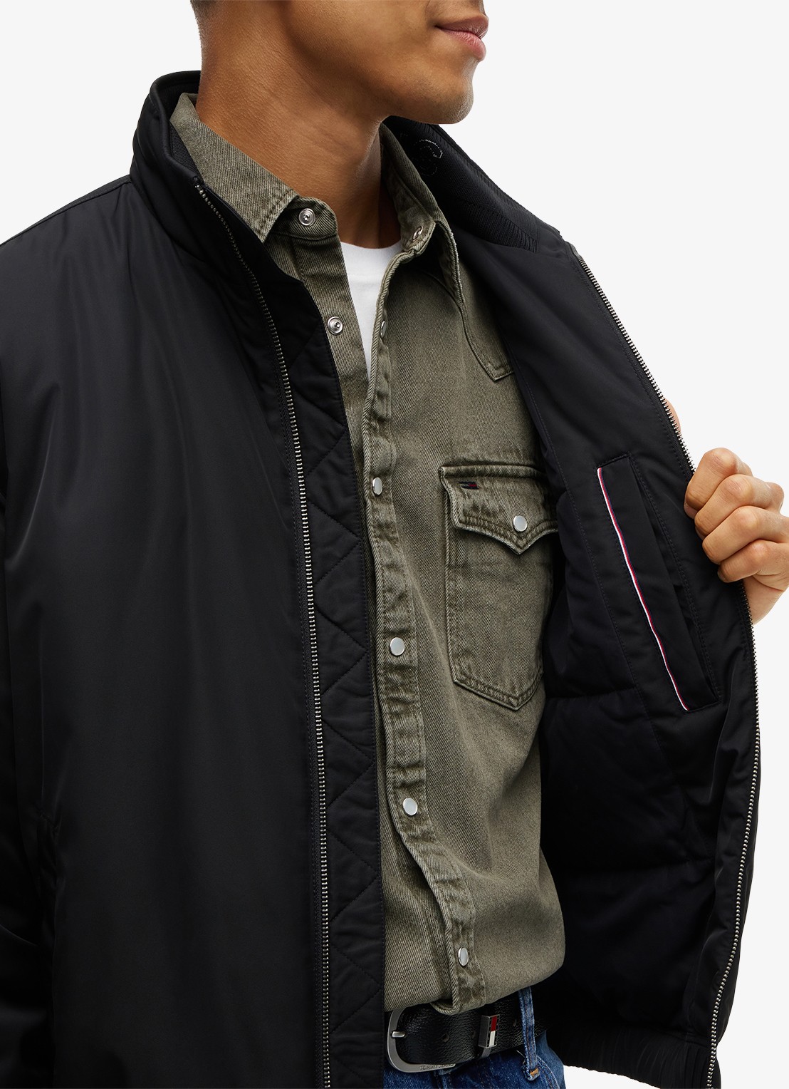 Tommy Hilfiger Jack met steekzakken en waterafstotende coating - detail 3 zwart