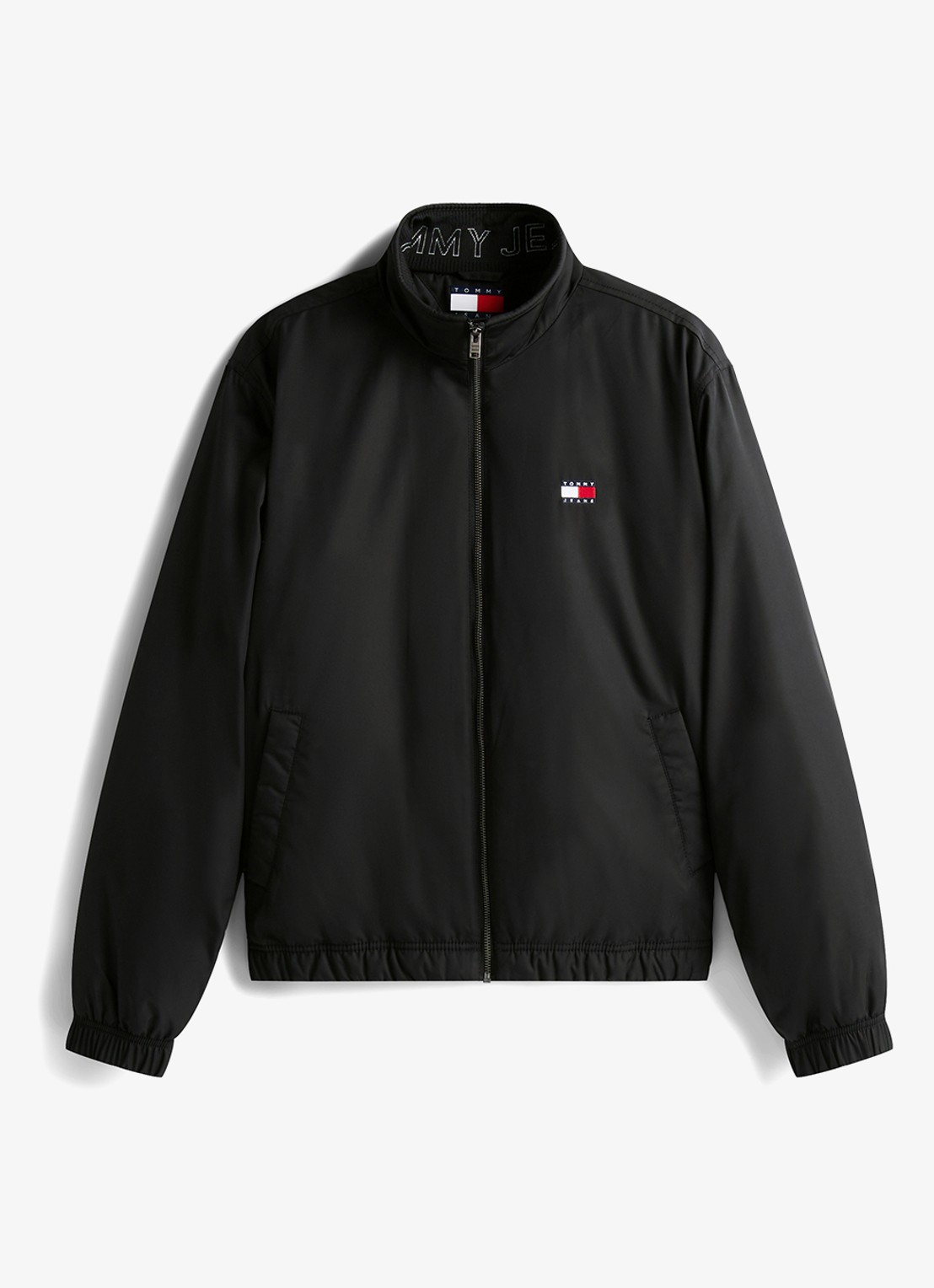 Tommy Hilfiger Jack met steekzakken en waterafstotende coating - voorkant zwart