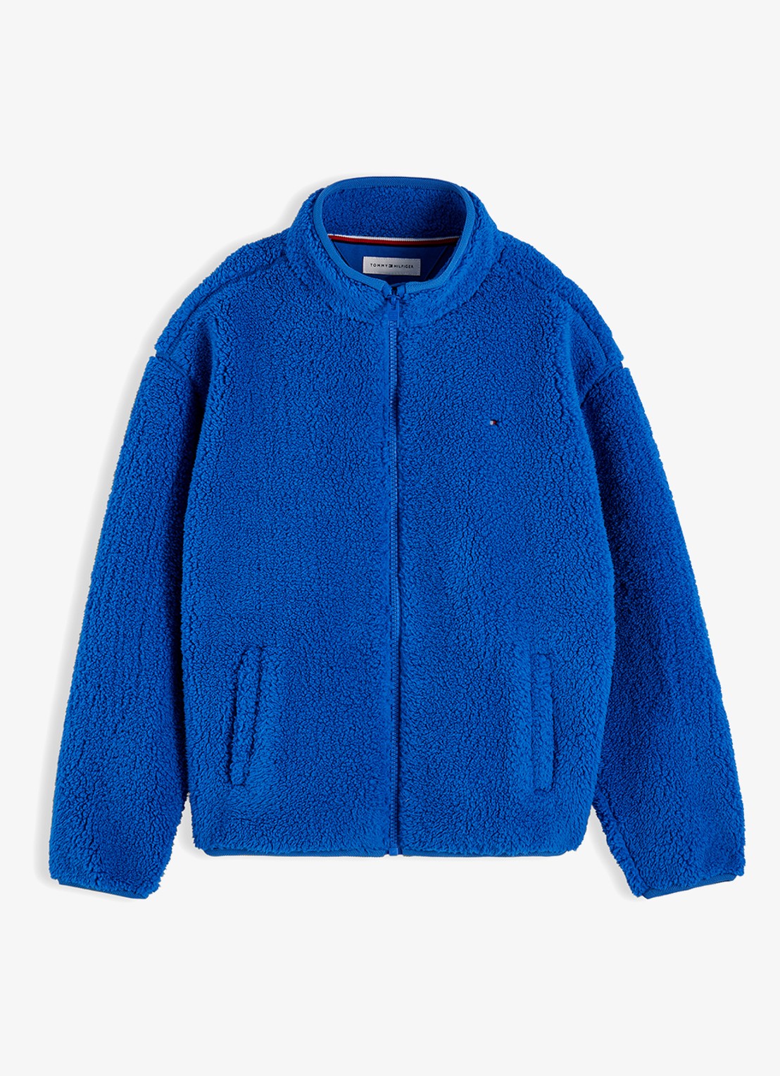 Tommy Hilfiger Jack van fleece met logo - voorkant 2 blauw