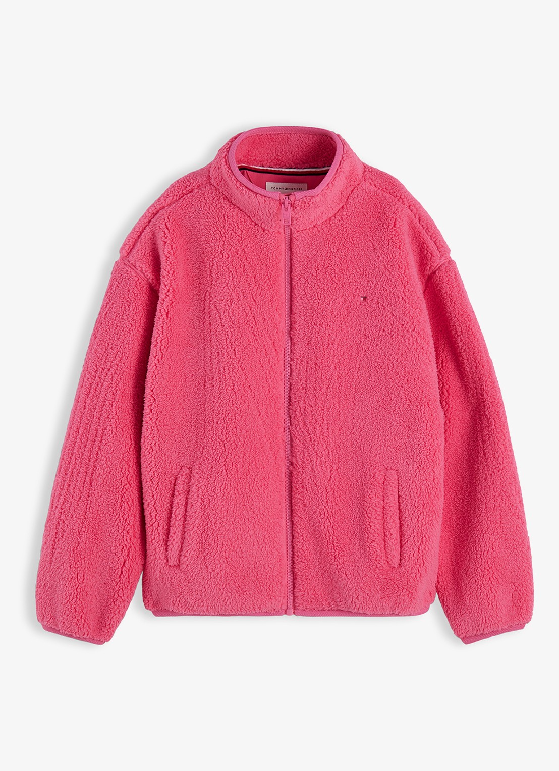 Tommy Hilfiger Jack van fleece met logo - voorkant 2 roze