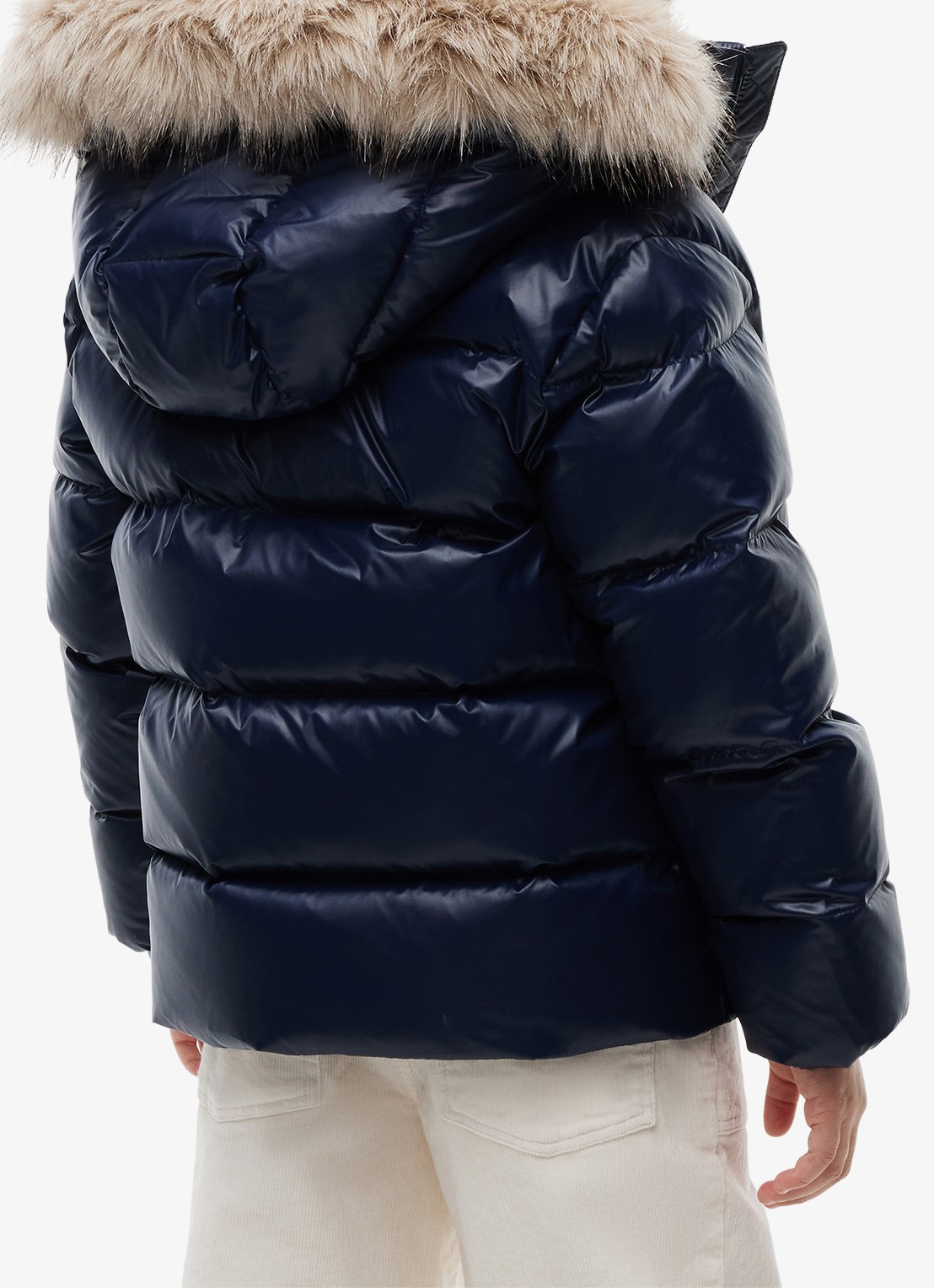 Tommy Hilfiger Jas met donsvulling en capuchon - achterkant 6 donkerblauw