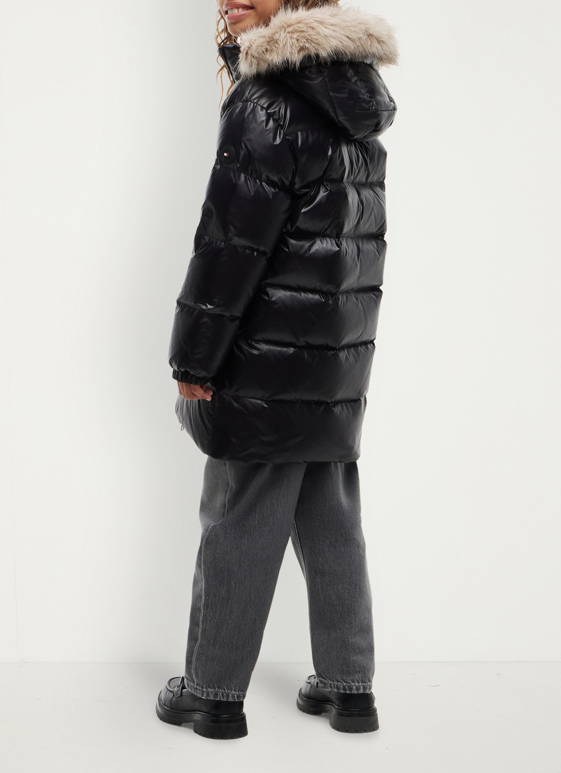 Tommy Hilfiger Jas met donsvulling en capuchon - achterkant 4 zwart