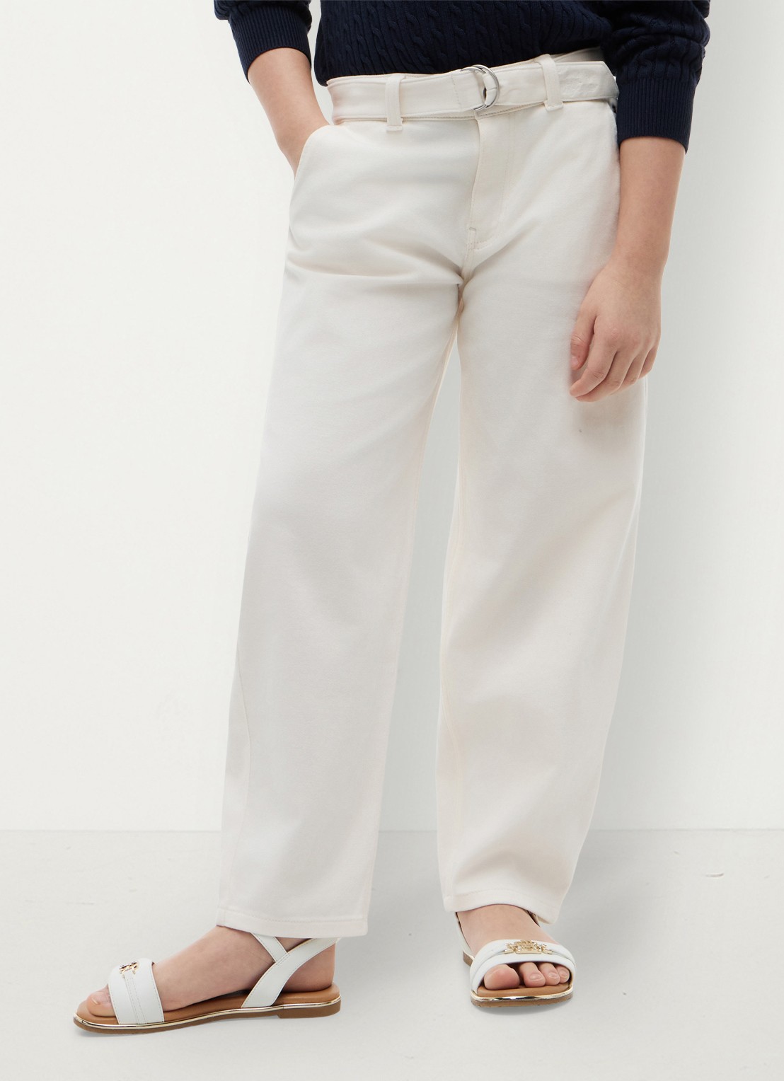Tommy Hilfiger Jeans met ceintuur - detail 3 wit